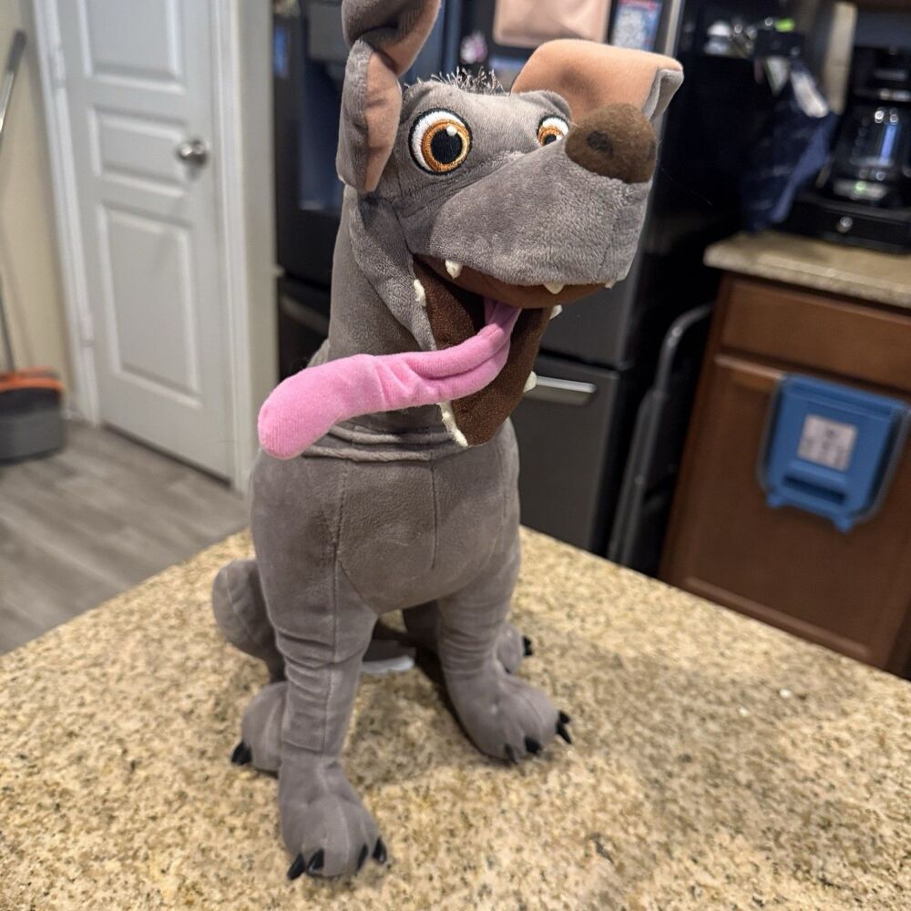 Disney Store Pixar Coco Dante Grey Gray Dog 16" Plush Bendable Tongue